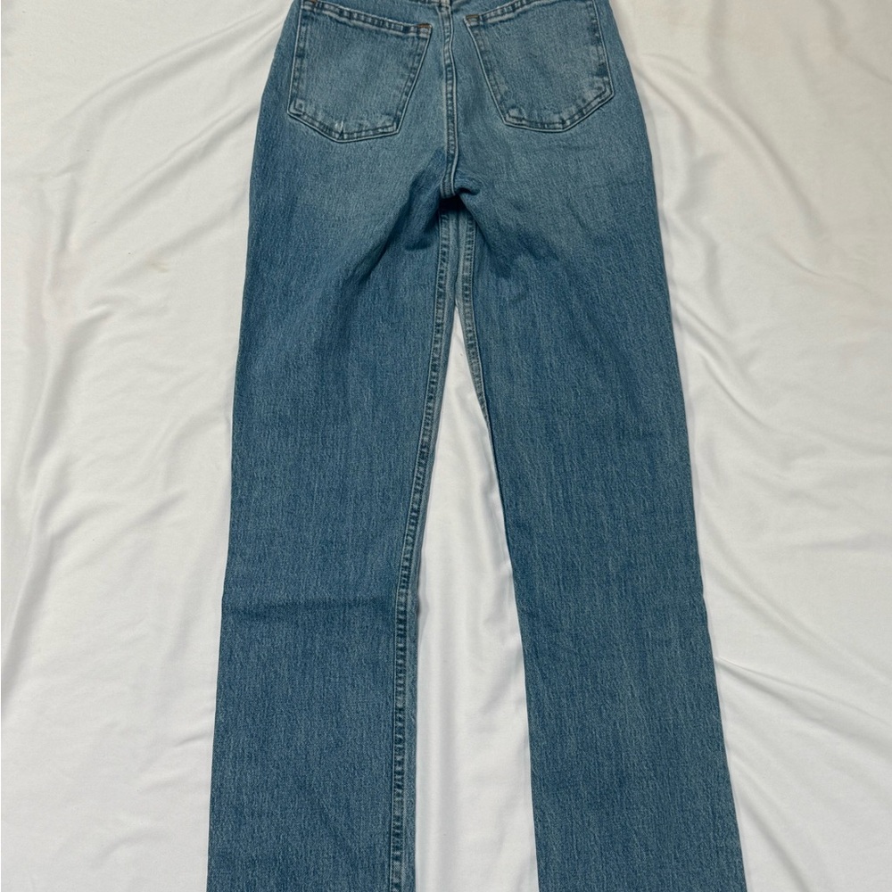 Abercrombie & Fitch Medium Blue Curve Love High Rise 90s Straight Leg Jeans - Picture 7 of 9
